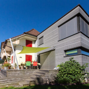 Anbau eines Zweifamilienhauses in Holzelementbau