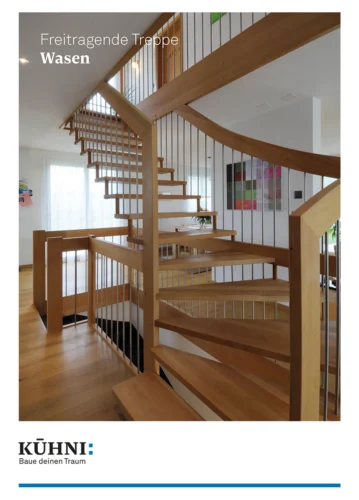 Bild einer Freitragenden Treppe aus Buchenholz
