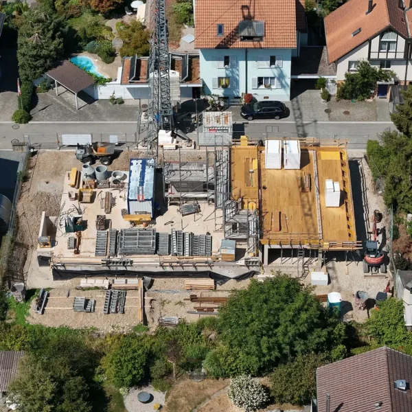Baustelle Neubau Mehrfamilienhaus in Burgdorf.