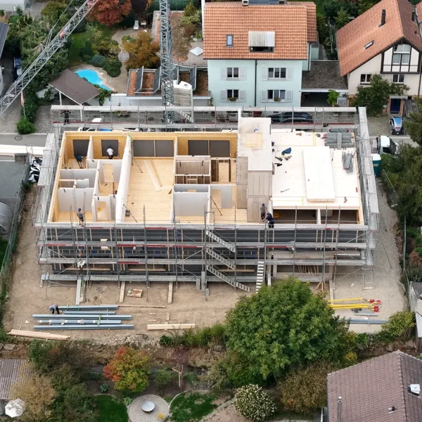 Baustelle Neubau Mehrfamilienhaus in Burgdorf.